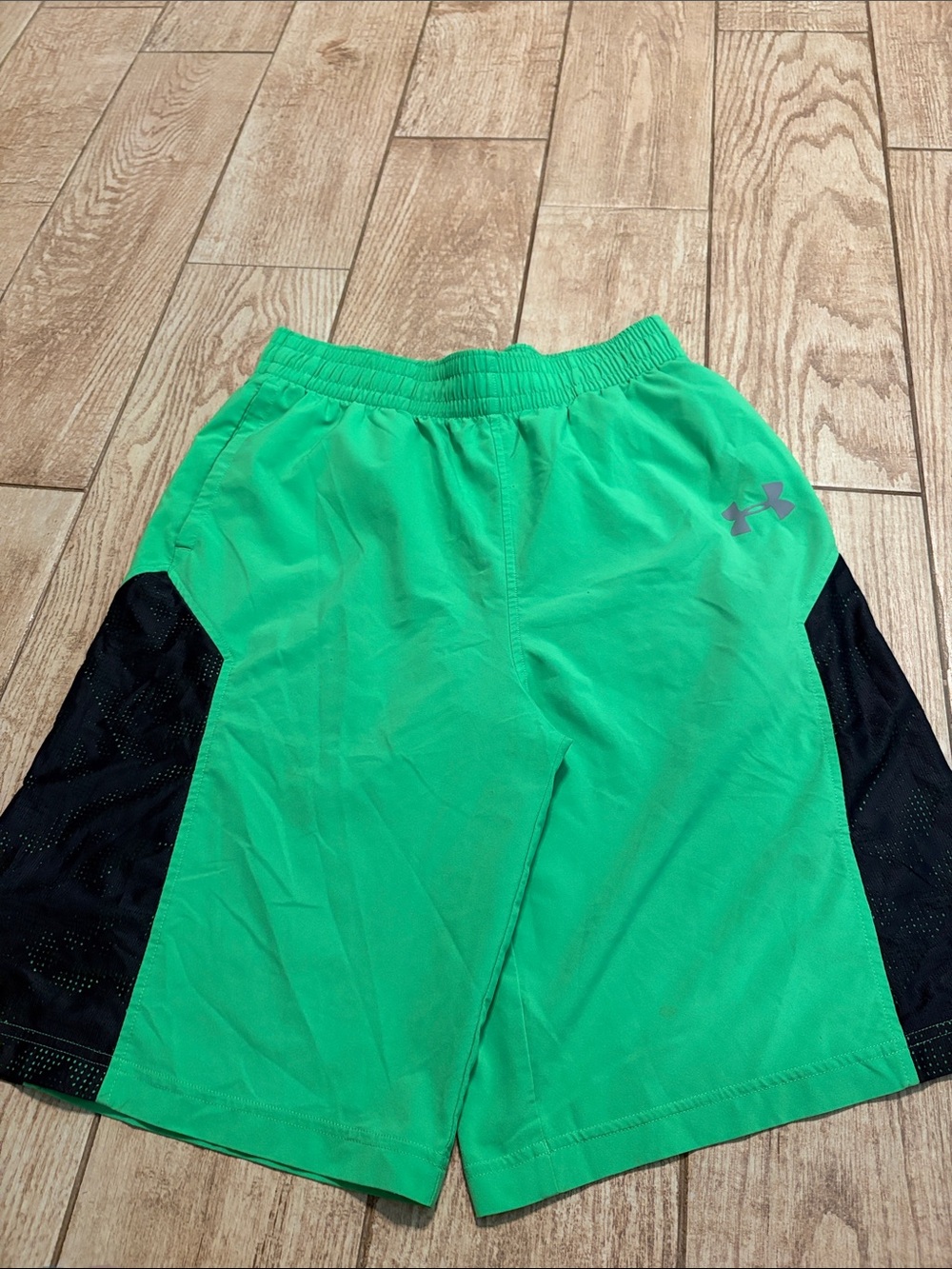 Under Armour Men’s ' Neon Green Athletic Shorts with Black Panels